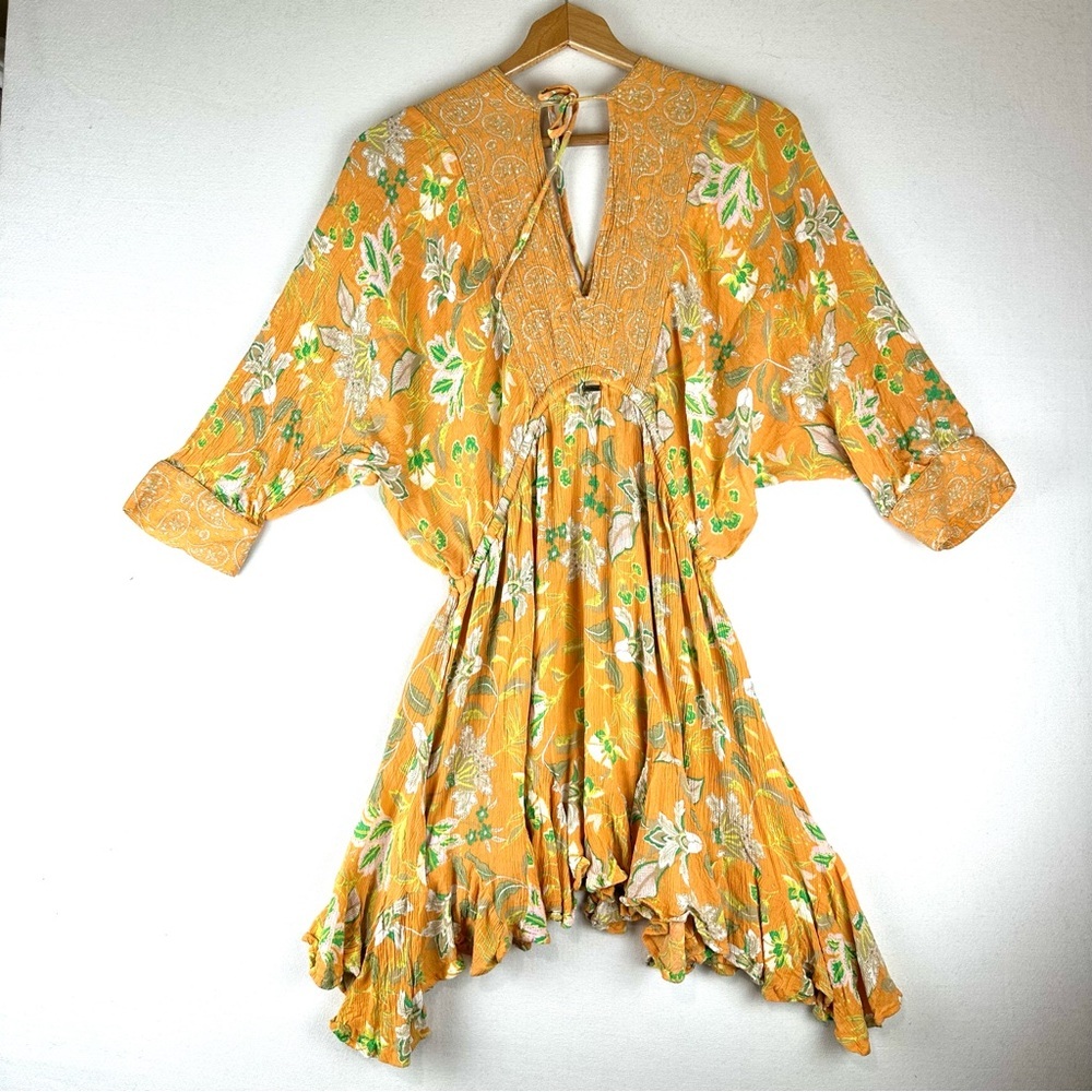 O'Neill Joyce Dress Tangerine Beach Boho Festival 3/4 Sleeve - Picture 6 of 12